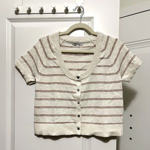 MADEWELL Beige Stripe Knit Croptop